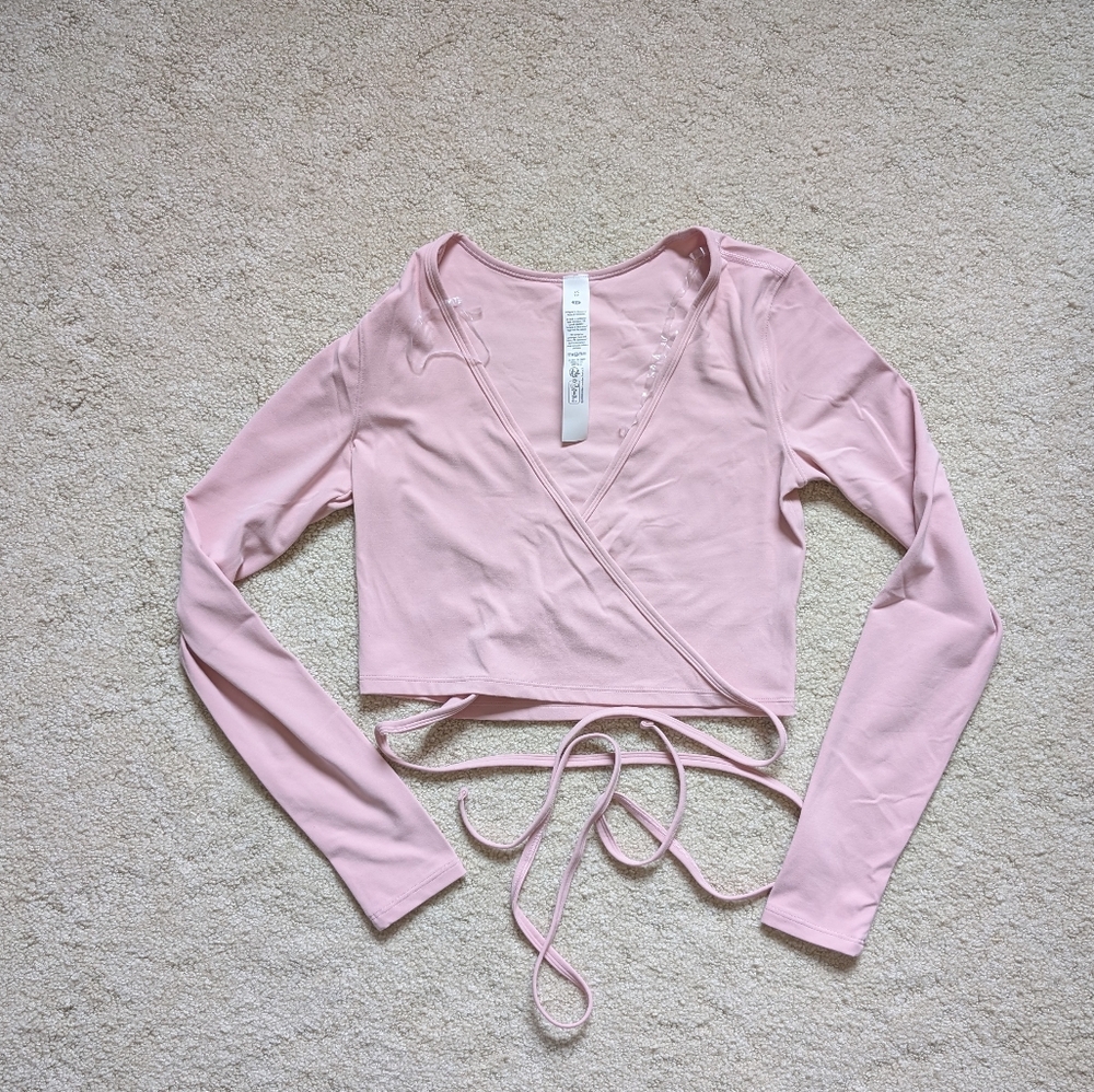 Lululemon Nulu Long-Sleeve Cropped Wrap Pink Haze XS